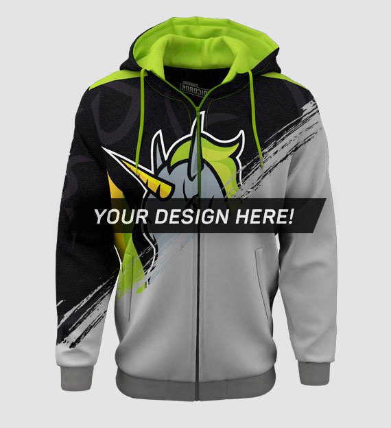 100% personalized, fully printed Zip Hoodie from Jersey Clinic