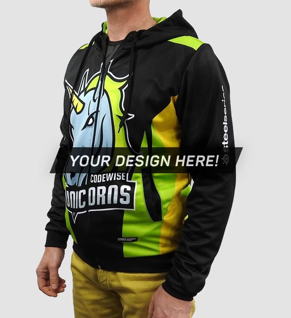 100% personalized, fully printed Zip Hoodie from Jersey Clinic