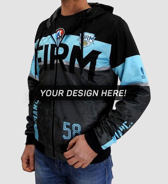 100% personalized, fully printed Zip Hoodie from Jersey Clinic