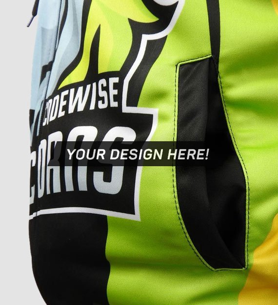 100% personalized, fully printed Zip Hoodie from Jersey Clinic