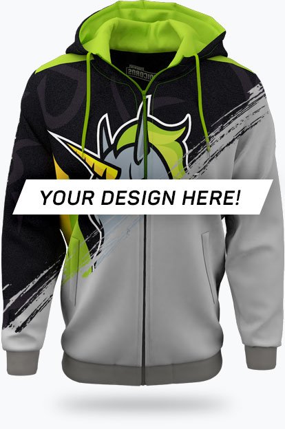 100% personalized, fully printed Zip Hoodie from Jersey Clinic
