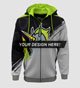 100% personalized, fully printed Zip Hoodie from Jersey Clinic